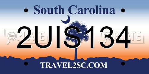 2UIS134 South Carolina License Plate