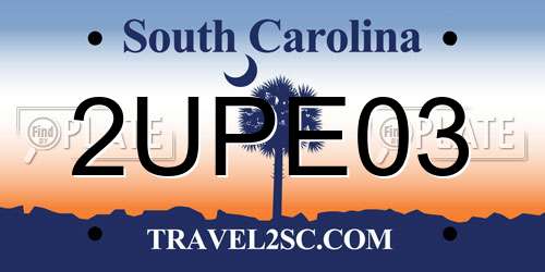 2UPE03 South Carolina License Plate