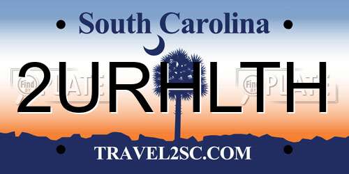 2URHLTH South Carolina License Plate