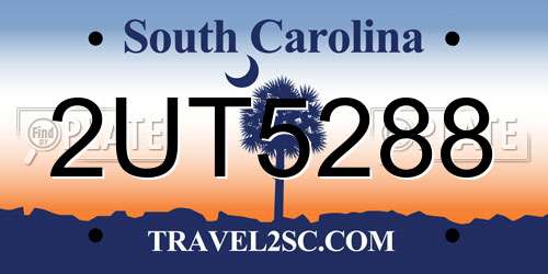 2UT5288 South Carolina License Plate