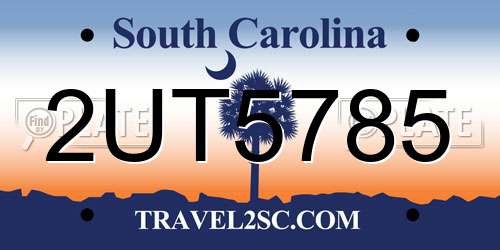 2UT5785 South Carolina License Plate