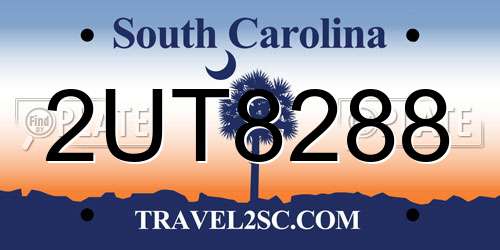 2UT8288 South Carolina License Plate