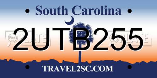 2UTB255 South Carolina License Plate