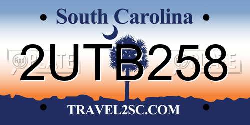 2UTB258 South Carolina License Plate