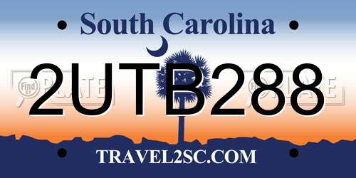 2UTB288 South Carolina License Plate