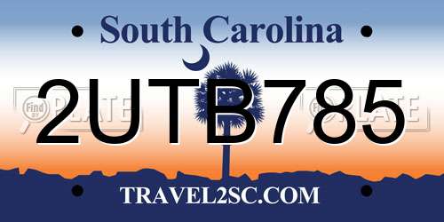2UTB785 South Carolina License Plate