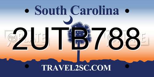 2UTB788 South Carolina License Plate