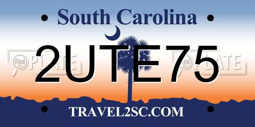 2UTE75 South Carolina License Plate