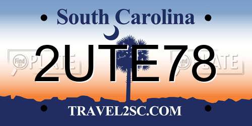 2UTE78 South Carolina License Plate