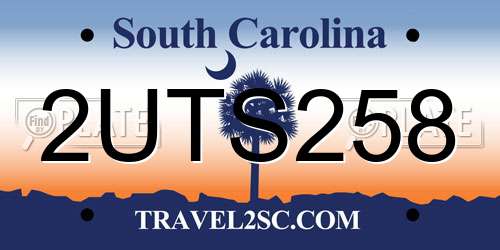 2UTS258 South Carolina License Plate