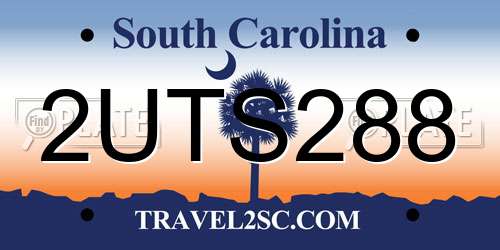 2UTS288 South Carolina License Plate