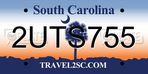 2UTS755 South Carolina License Plate