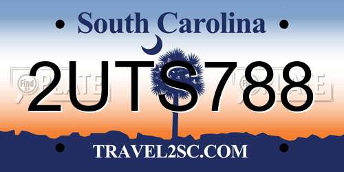 2UTS788 South Carolina License Plate