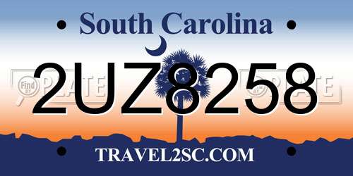 2UZ8258 South Carolina License Plate