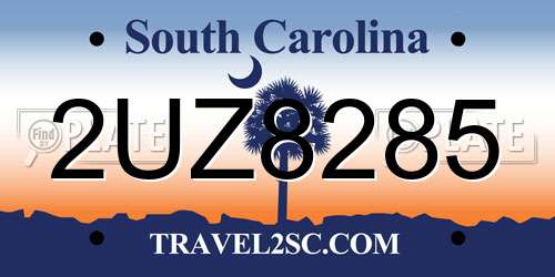 2UZ8285 South Carolina License Plate