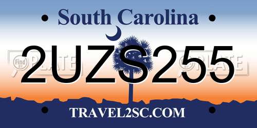 2UZS255 South Carolina License Plate