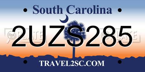 2UZS285 South Carolina License Plate
