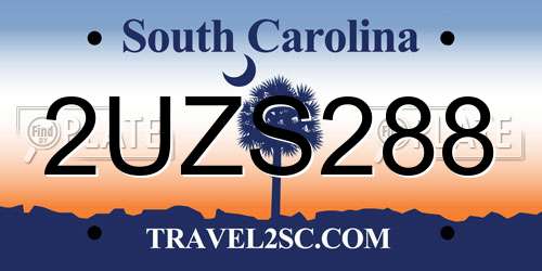 2UZS288 South Carolina License Plate
