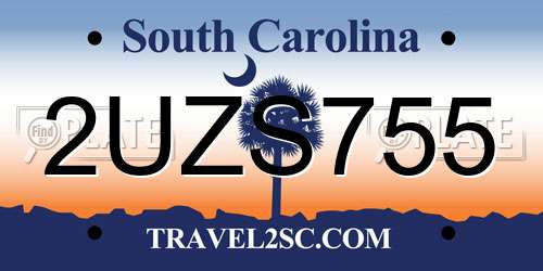 2UZS755 South Carolina License Plate