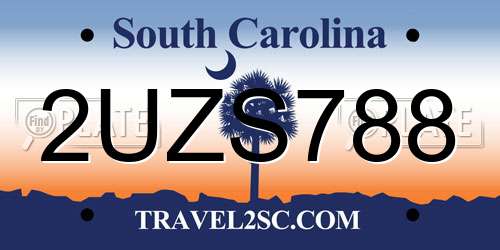 2UZS788 South Carolina License Plate