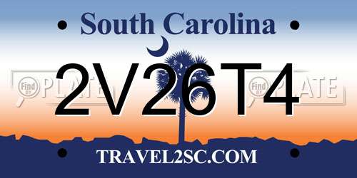 2V26T4 South Carolina License Plate