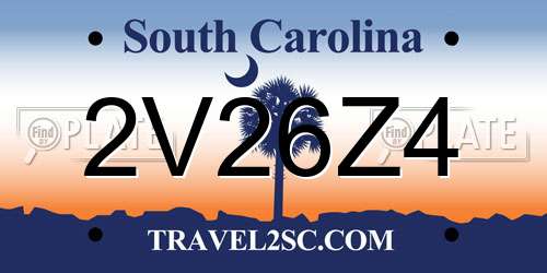 2V26Z4 South Carolina License Plate