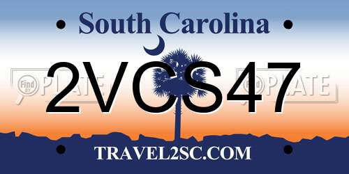 2VCS47 South Carolina License Plate