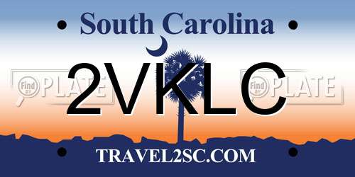 2VKLC South Carolina License Plate