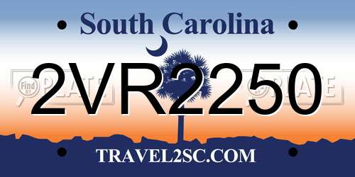 2VR2250 South Carolina License Plate