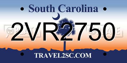 2VR2750 South Carolina License Plate