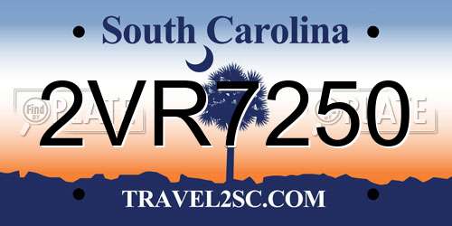 2VR7250 South Carolina License Plate