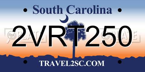 2VRT250 South Carolina License Plate