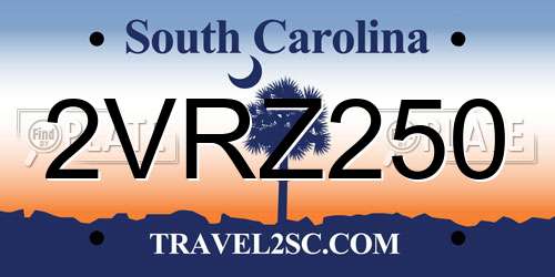 2VRZ250 South Carolina License Plate