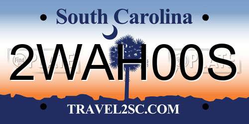 2WAH00S South Carolina License Plate