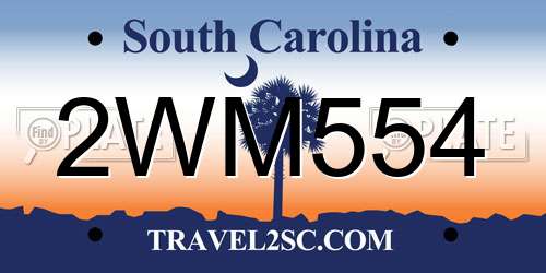 2WM554 South Carolina License Plate