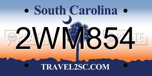 2WM854 South Carolina License Plate