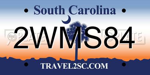 2WMS84 South Carolina License Plate