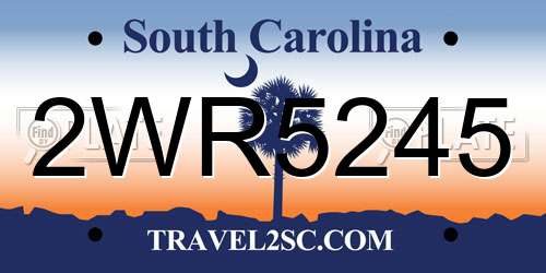 2WR5245 South Carolina License Plate