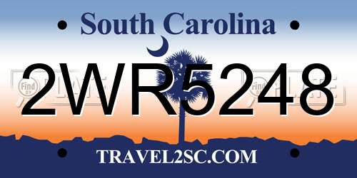2WR5248 South Carolina License Plate