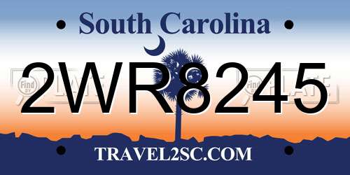 2WR8245 South Carolina License Plate