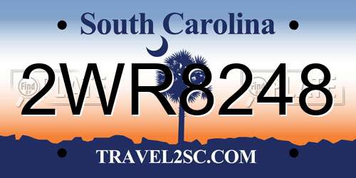 2WR8248 South Carolina License Plate