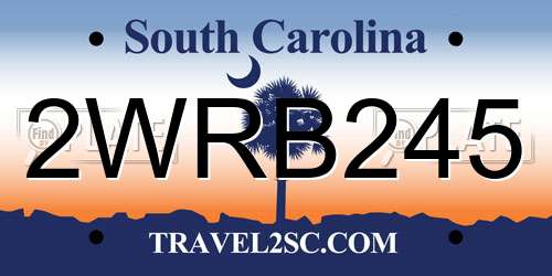 2WRB245 South Carolina License Plate