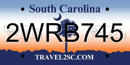 2WRB745 South Carolina License Plate
