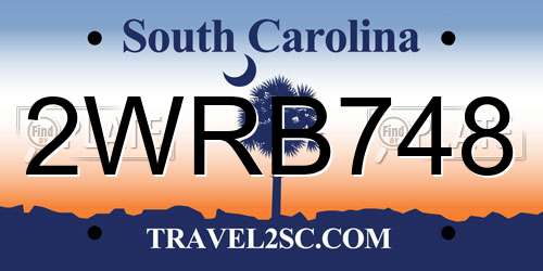 2WRB748 South Carolina License Plate