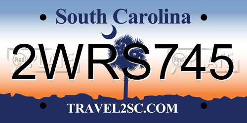 2WRS745 South Carolina License Plate
