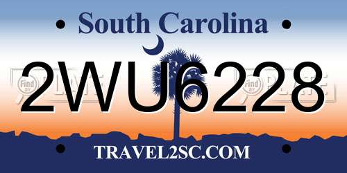 2WU6228 South Carolina License Plate