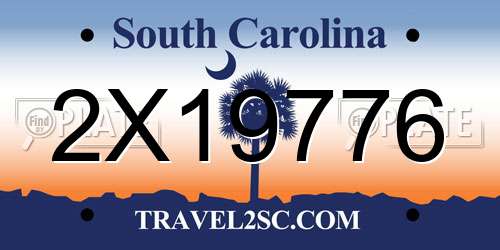 2X19776 South Carolina License Plate