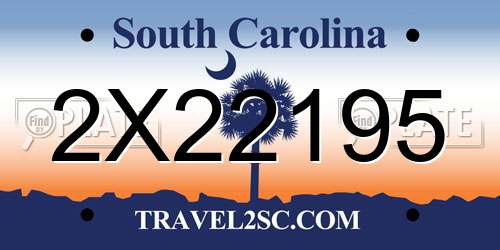 2X22195 South Carolina License Plate