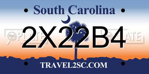 2X22B4 South Carolina License Plate