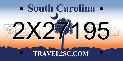2X27195 South Carolina License Plate